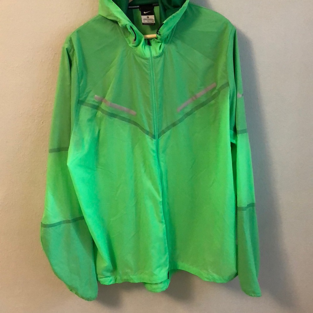Green Nike Running Jacket W/ Hoodie